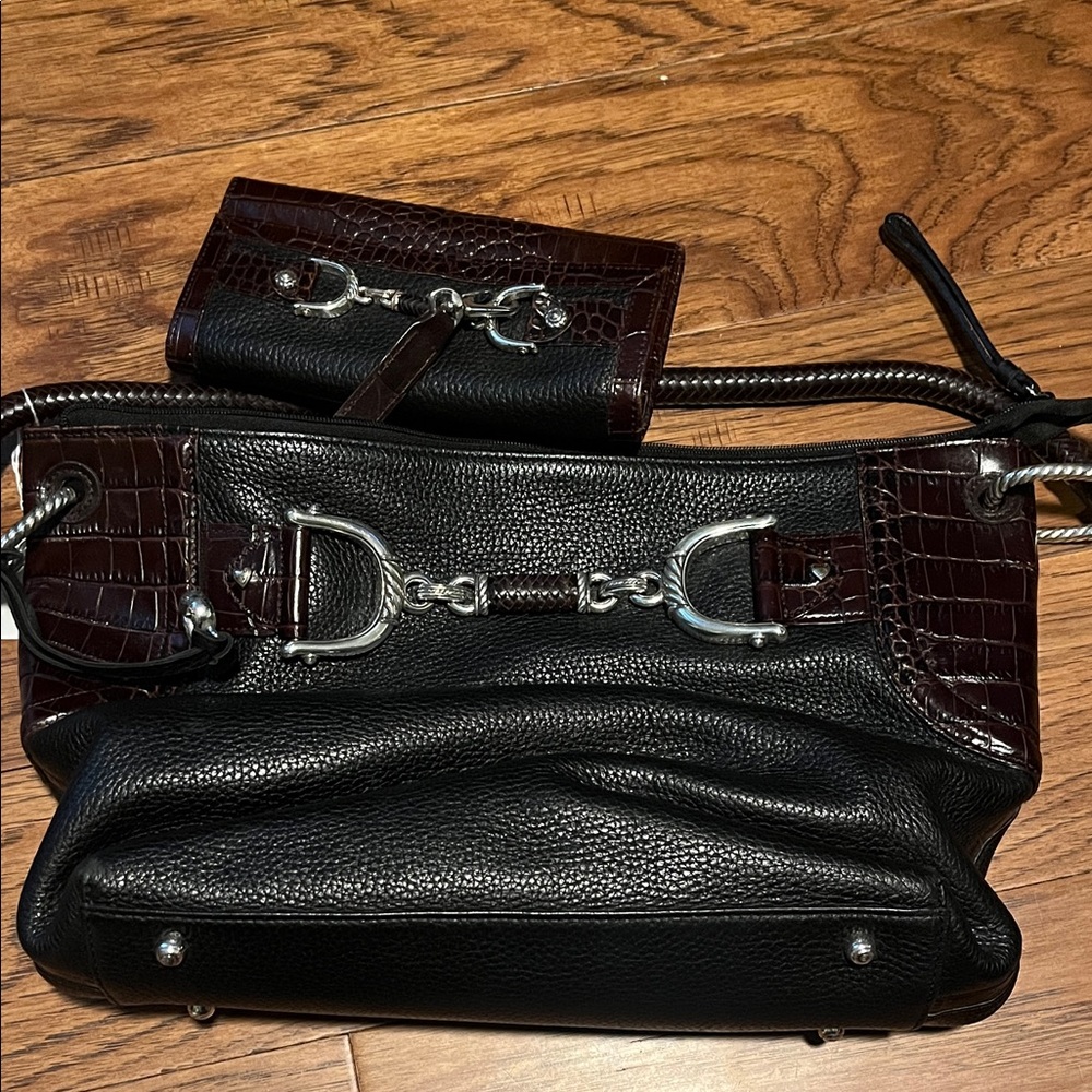Brighton Black and Brown Shoulder Bag